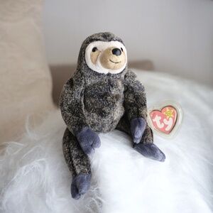 Vintage TY Beanie Baby SLOWPOKE  Sloth Plush Toy with Tags